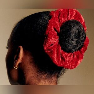 Sezane Red Velvet Holiday Scrunchie.